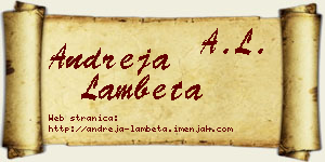 Andreja Lambeta vizit kartica